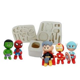 Molde de silicona para uso de porcelana fría, arcilla polimerica y fondant/pasta americana. Super heroes, marvel y heroínas