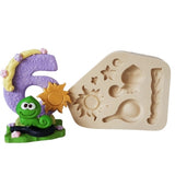 Apliques temáticos de cuento realizados en porcelana fría junto al molde de silicona Simone Moldes, ideales para toppers infantiles (número no incluido).