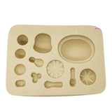 Molde de silicona de alta definición con cavidades para figura de perrito en bañera, accesorios y detalles decorativos para porcelana fría de Simone Moldes.