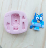 Molde de silicona perrito animado para porcelana fría con medidas 6,5x6,5 cm Bluey