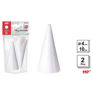 Cone de poliestireno branco 4x10cm