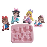Molde de silicona scooter y bicicleta para porcelana fría