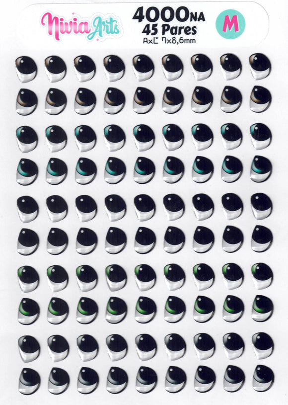 Ojos resinados Nivia Arts – Modelo 4000NA - Varios tamaños