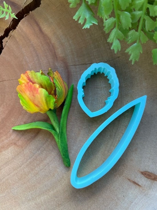 Cortador de flores tulipán rizado, crea con porcelana fría, arcilla, fondant y pasta americana, porcelana en frío. Elabora pendientes, tocados, decoración para tartas y toppers de cumpleaños, bodas y comuniones.