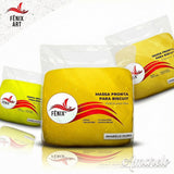 Masa para biscuit y porcelana fría color amarillo oro, marca Fênix Art, paquete 90g