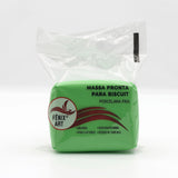 Masa para biscuit y porcelana fría color verde hoja, marca Fênix Art, paquete 90g